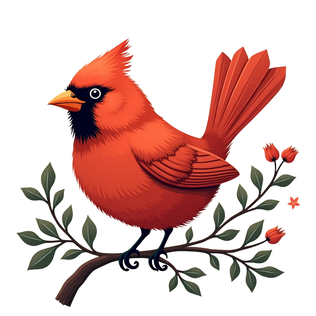 Cardinal Bird on a Branch